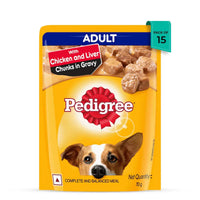 Pedigree Chicken & Liver Chunks in Gravy Wet Dog Food - All Breed Adult