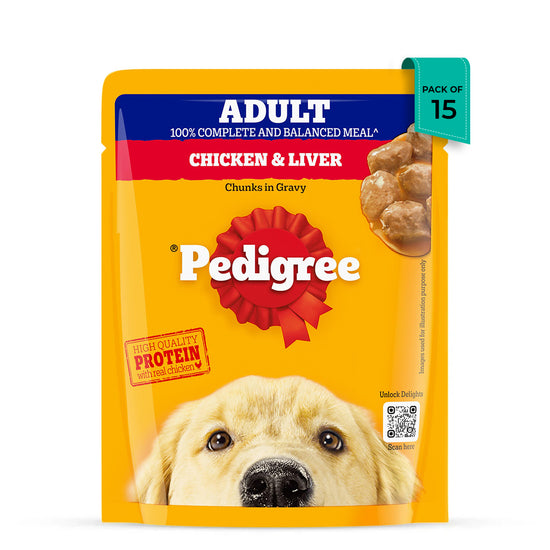 Pedigree Chicken & Liver Chunks in Gravy Wet Dog Food - All Breed Adult