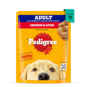 Pedigree Chicken & Liver Chunks in Gravy Adult Wet Dog Food - All Breed Adult