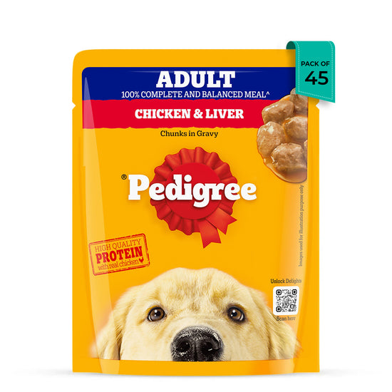 Pedigree Chicken & Liver Chunks in Gravy Wet Dog Food - All Breed Adult