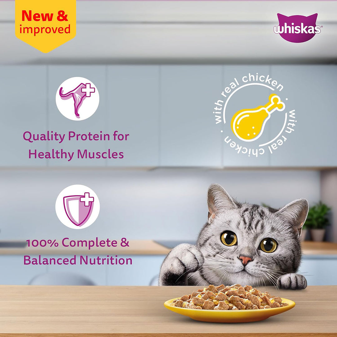 Whiskas Adult Chicken In Gravy Wet Cat Food - 85g
