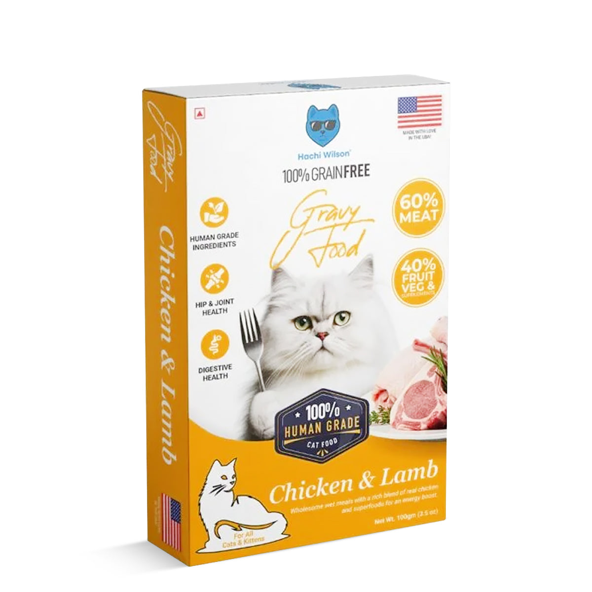 Hachi Wilson Chicken & Lamb Premium Gravy Cat Food - 100g