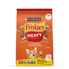 Zigly Purina Friskies Meaty Grills cat food bag with chicken, turkey, lamb flavors and adult cat image