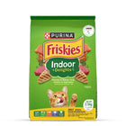 Purina Friskies Indoor Delights cat food bag with flavors salmon, tuna, chicken & vegetables, zigly
