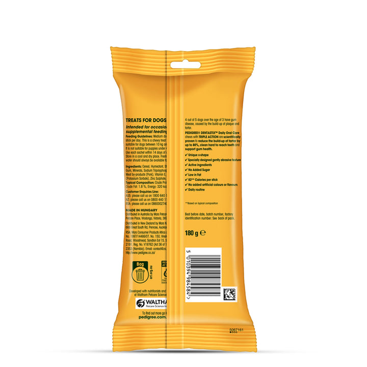 Pedigree Dentastix Dental Dog Treat - Medium Breed - 180g