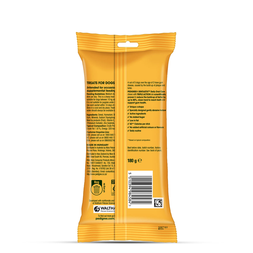 Pedigree Dentastix Dental Dog Treat - Medium Breed - 180g