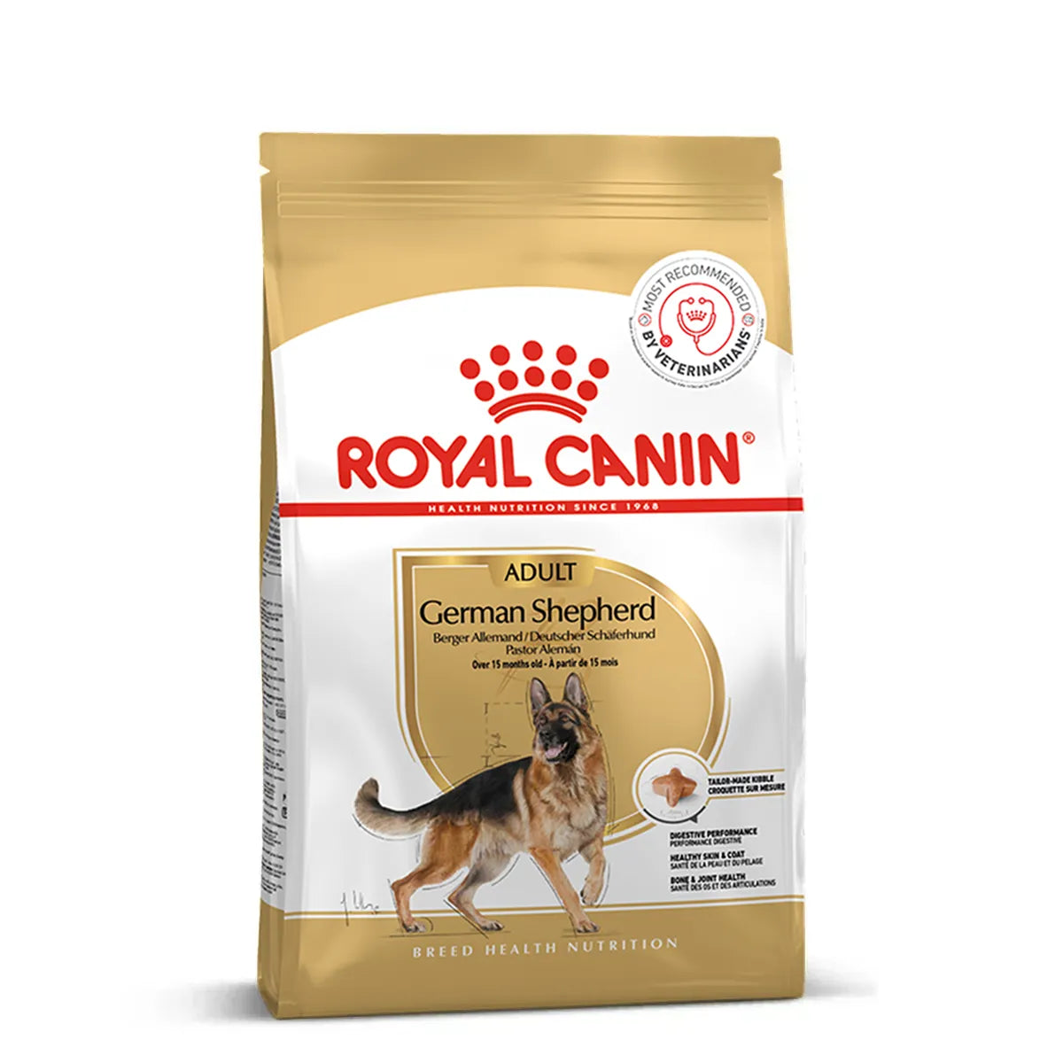 Royal Canin German Shepherd Adult dry dog food packaging available at zigly