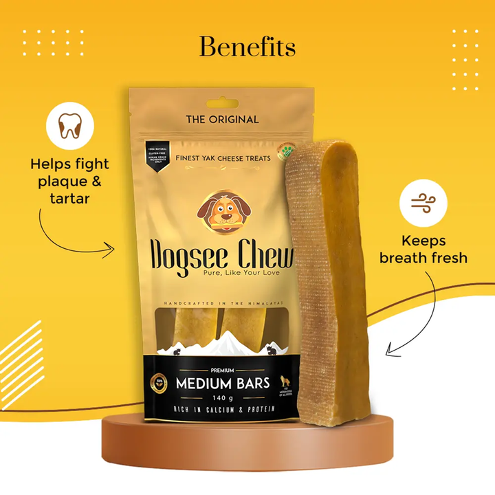 Dogsee Chew Medium Bars Long-Lasting Dental Chews for Medium Dogs – 140g