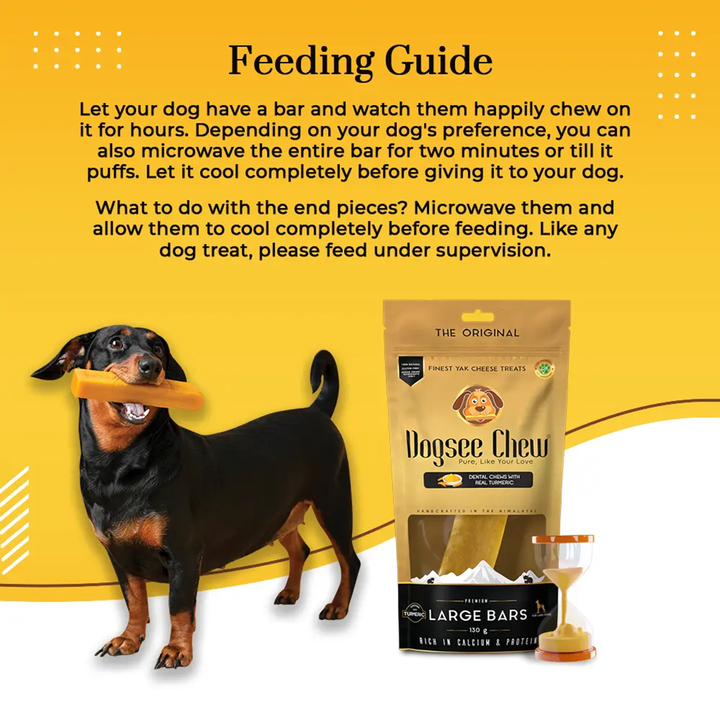 Dogsee Chew Turmeric Large Bars Long-Lasting Dental Chews for Large Dogs – 130g