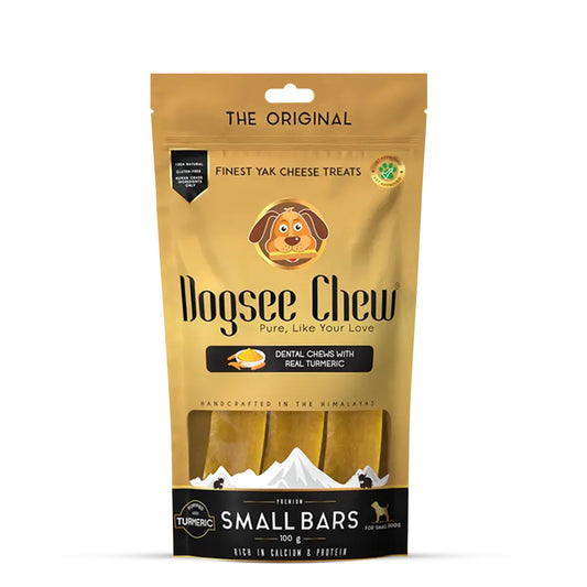 Dogsee Chew Turmeric Small Bars Long-Lasting Dental Chews for Small Dogs – 100g