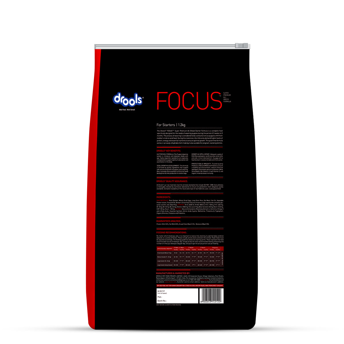 Drools Focus Starter All Breed Puppy Dry Food - 12kg