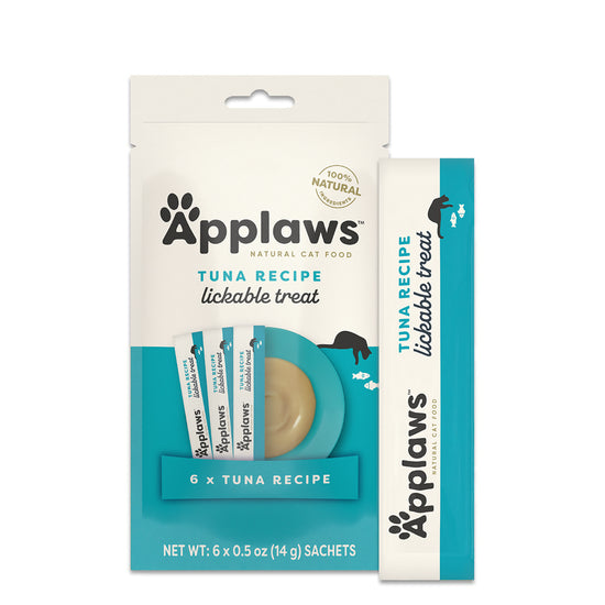 Applaws Natural Grain-Free Tuna Recipe Lickable Cat Treats  - 6 x 14g
