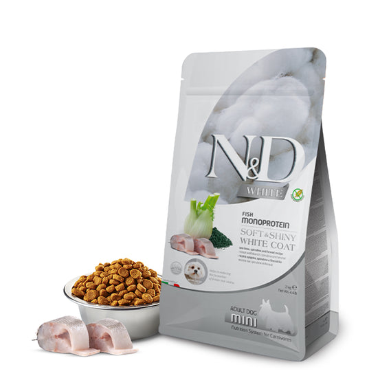 Farmina N&D White Coat Sea Bass, Fennel & Kelp Mini Adult Dry Dog Food 2 Kg