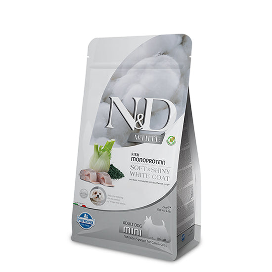 Farmina N&D White Coat Sea Bass, Fennel & Kelp Mini Adult Dry Dog Food 2 Kg