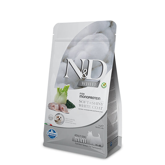 Farmina N&D White Coat Sea Bass, Fennel & Kelp Mini Adult Dry Dog Food 2 Kg