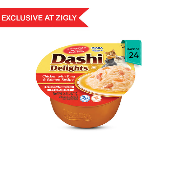 Inaba Dashi Delights Chicken with Tuna & Salmon Recipe Wet Cat Food