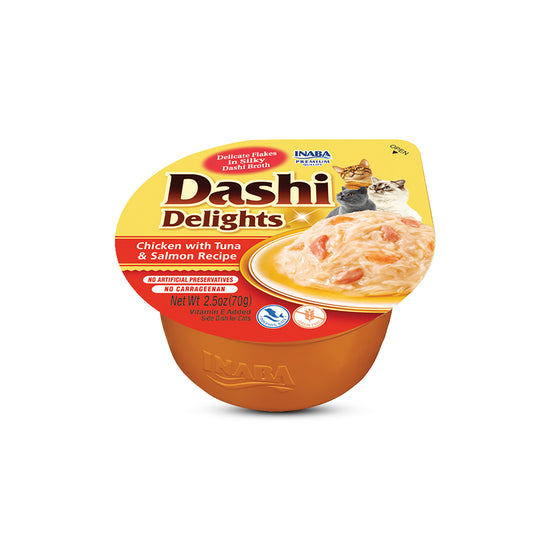 Inaba Dashi Delights Chicken with Tuna & Salmon Recipe Wet Cat Food