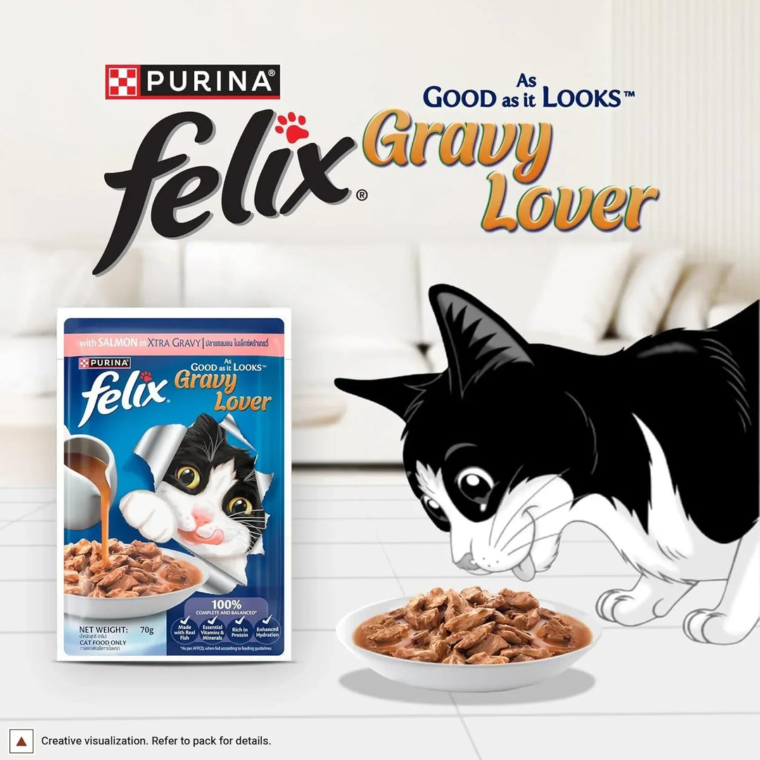 Felix Gravy Lover Salmon Wet Cat Food - 70g