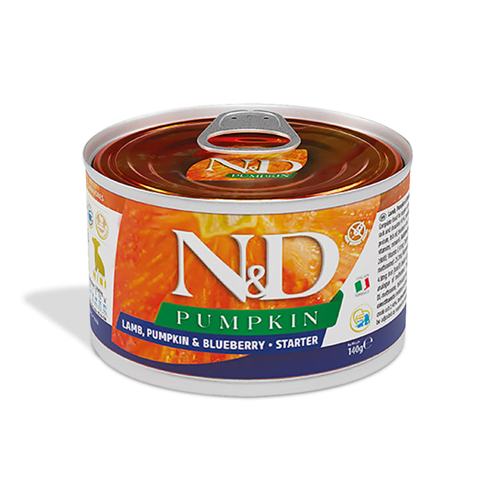 Farmina N&D Pumpkin Lamb & Blueberry Mini Breed Starter Wet Dog Food – 140g