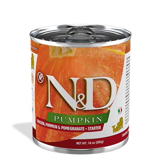 Farmina N&D Grain Free Pumpkin Chicken & Pomegranate Medium & Maxi Breed Starter Wet Dog Food – 285g