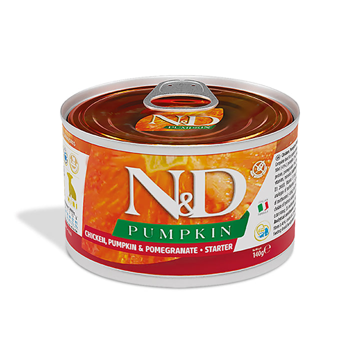 Farmina N&D Pumpkin Chicken & Pomegranate Mini Breed Starter Wet Dog Food – 140g
