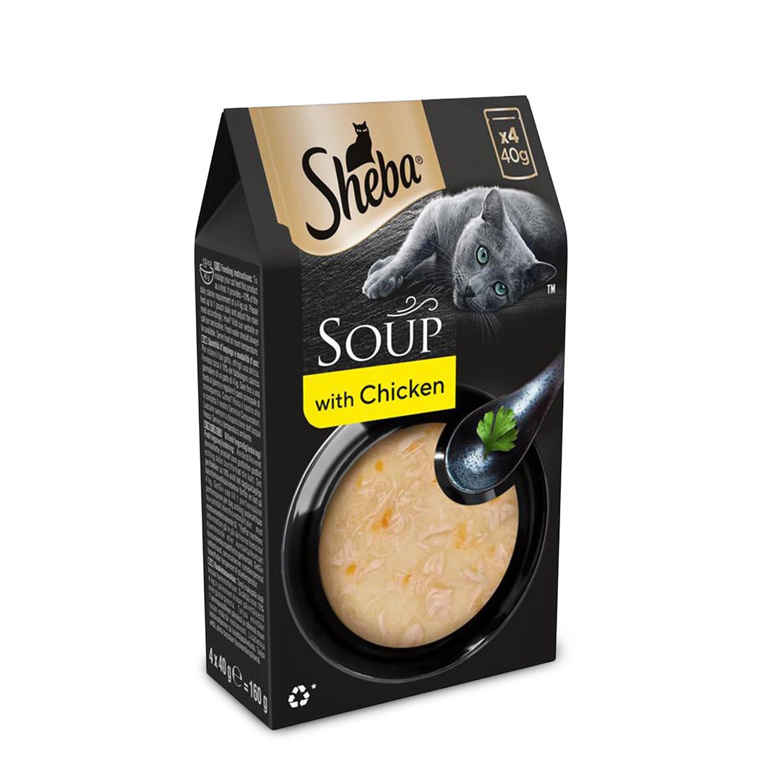 Sheba Soup with Chicken Adult Wet Cat Food - 160g (4 x 40g)