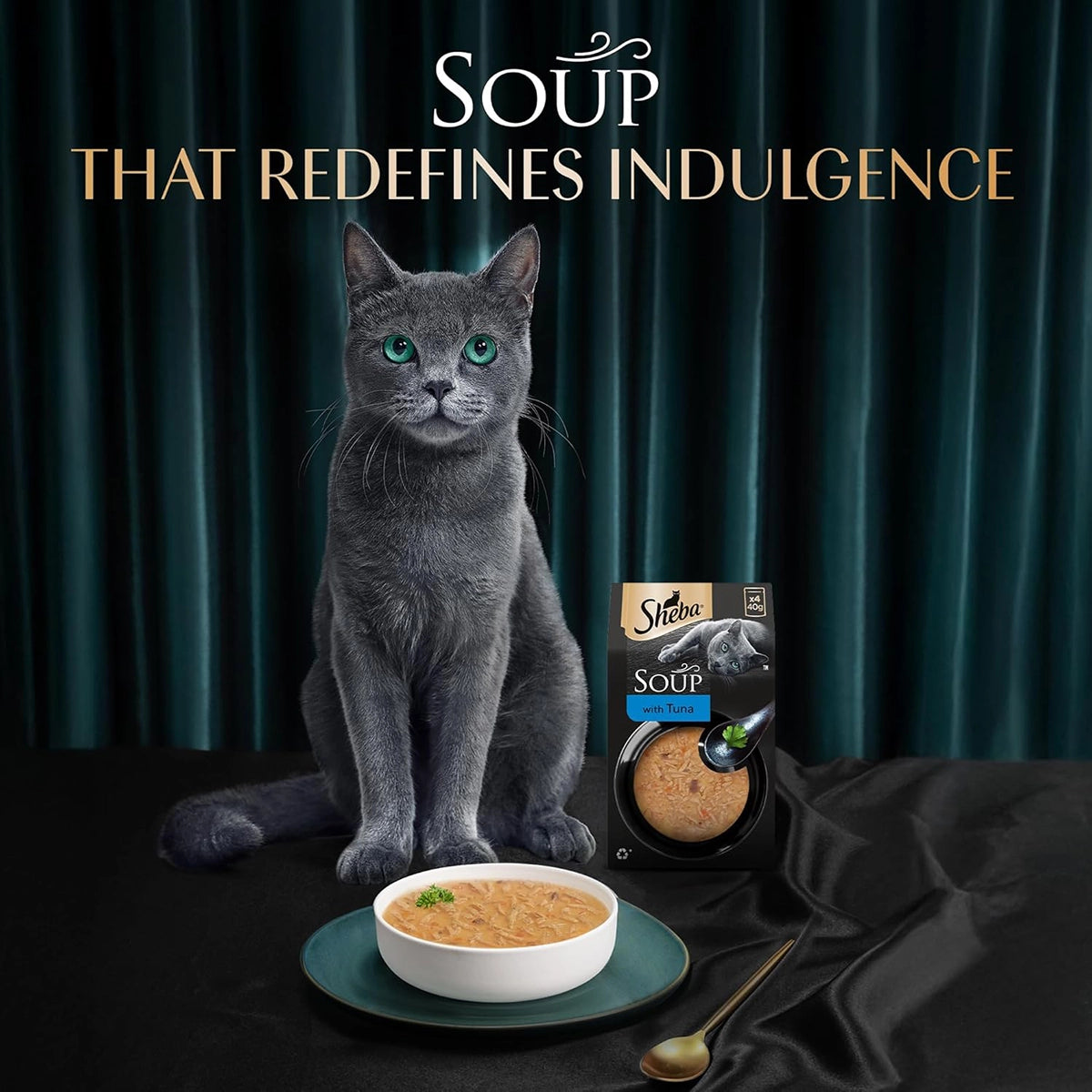 Sheba Soup with Tuna Adult Wet Cat Food - 160g (4 x 40g)