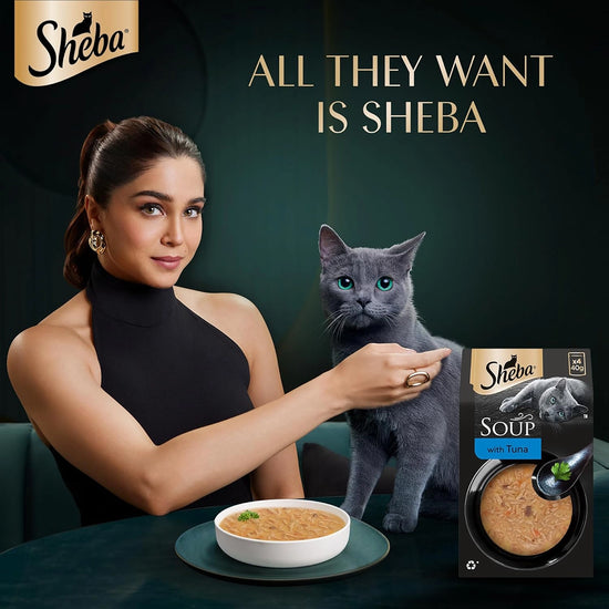 Sheba Soup with Tuna Adult Wet Cat Food - 160g (4 x 40g)