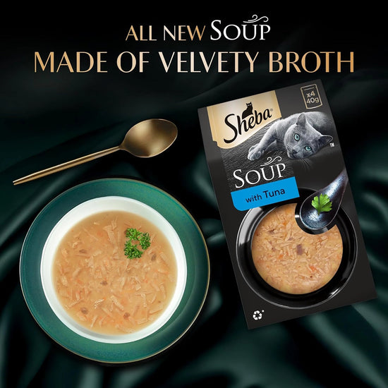 Sheba Soup with Tuna Adult Wet Cat Food - 160g (4 x 40g)