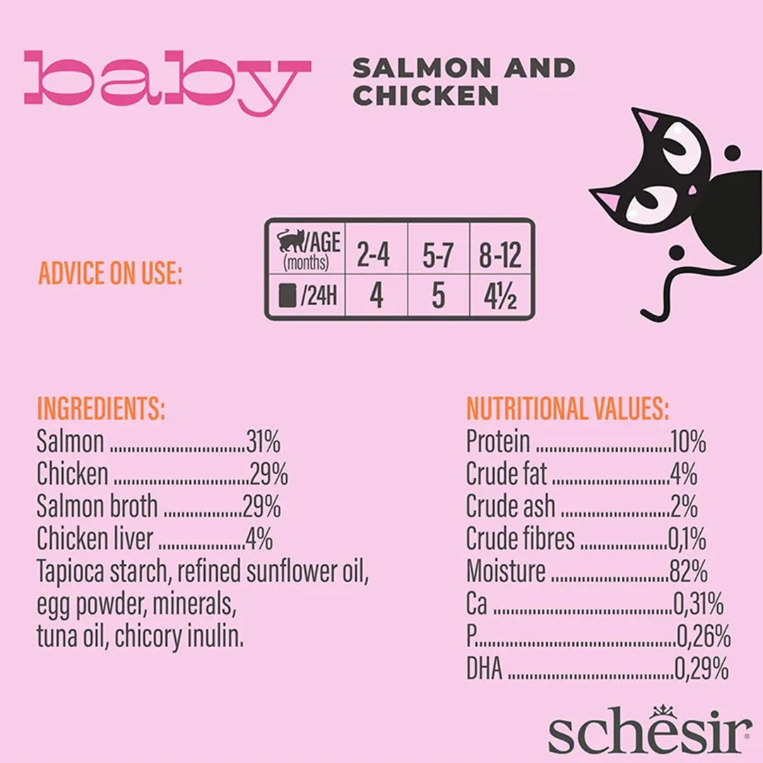 Schesir Baby Cat Mousse Salmon and Chicken Wet Cat Food - 70g