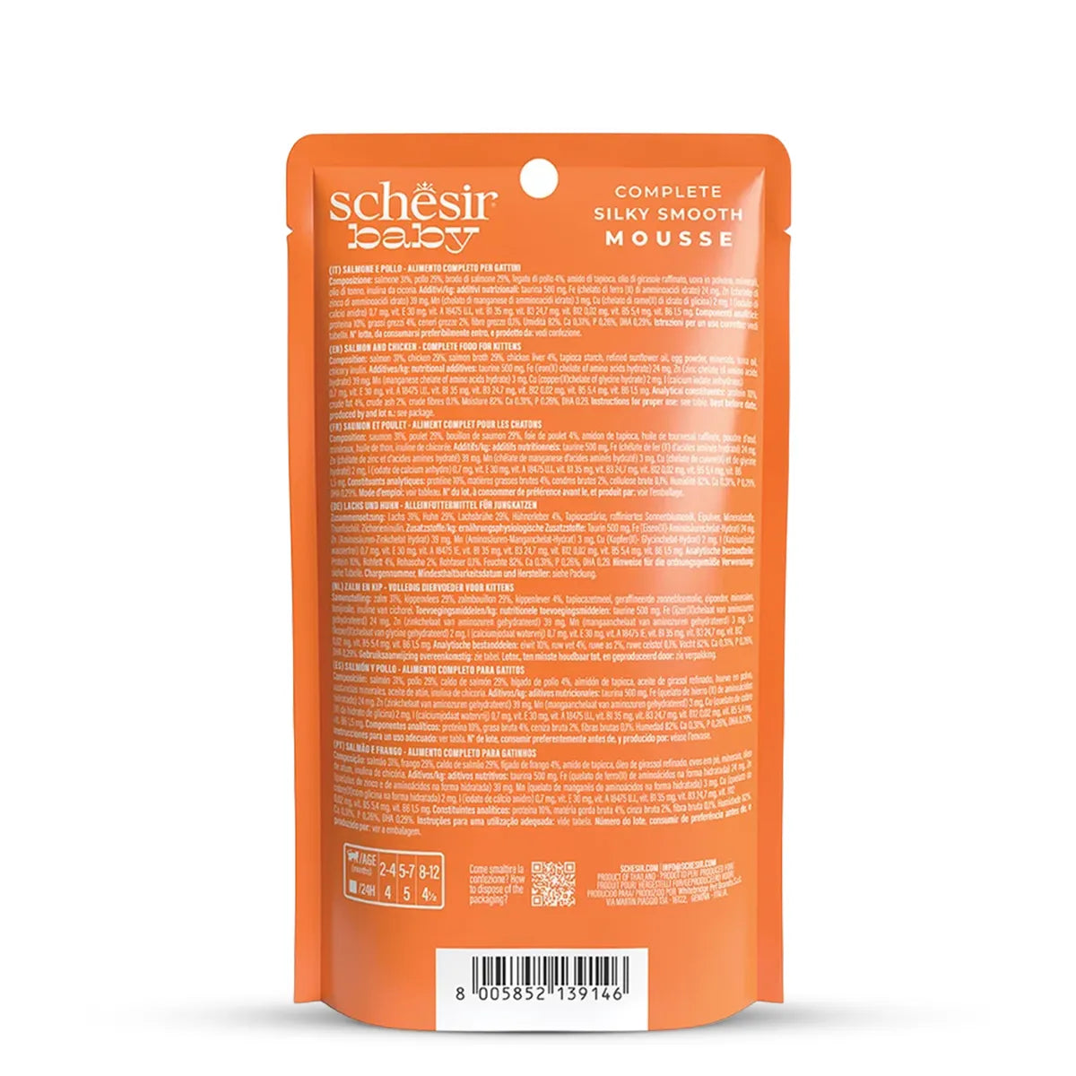 Schesir Baby Cat Mousse Salmon and Chicken Wet Cat Food - 70g
