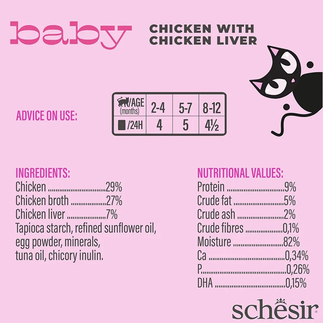 Schesir Baby Cat Mousse Chicken and LiverWet Cat Food - 70g