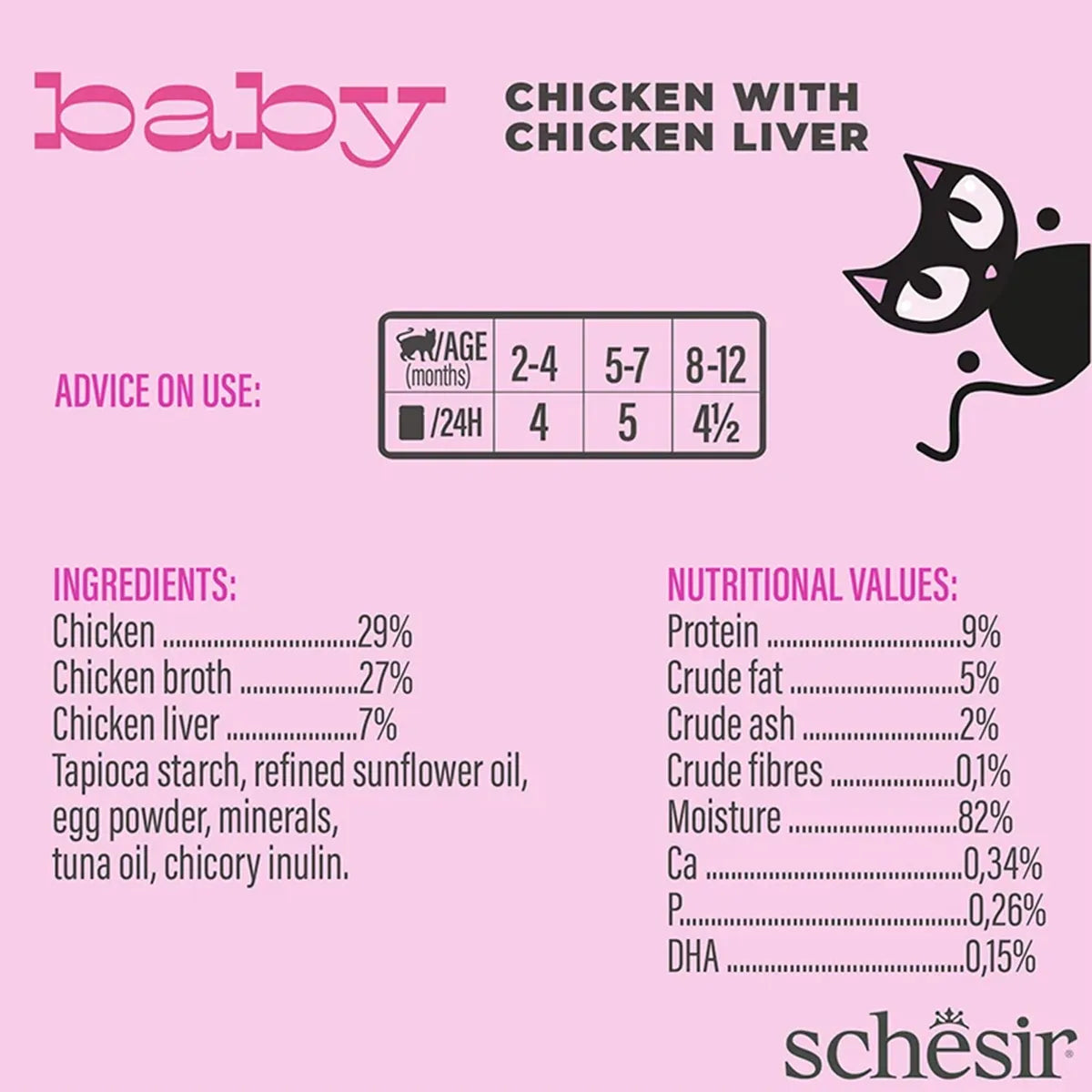 Schesir Baby Cat Mousse Chicken and LiverWet Cat Food - 70g