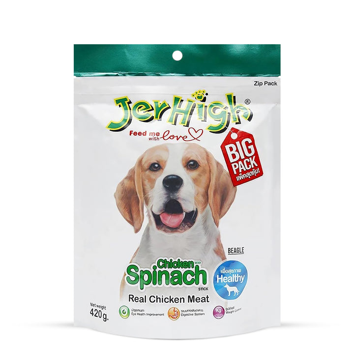 JerHigh Spinach Dog Meaty Treat - 420g