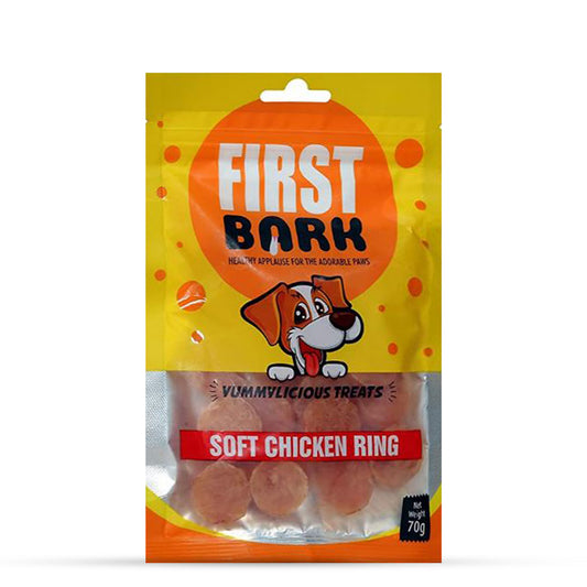 First Bark Soft Chicken Ring Dog Meaty Treat - 70g