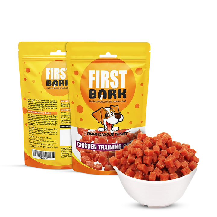 first-bark-chicken-training-cubes-dog-meaty-treat-70g