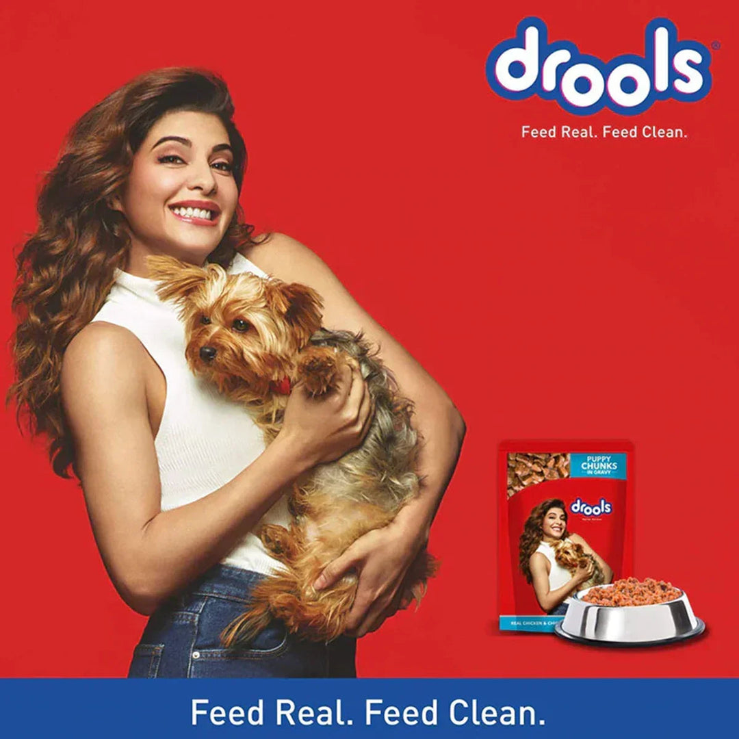 Drools Real Chicken & Chicken Liver Chunks in Gravy Wet Puppy food - 150g - Zigly