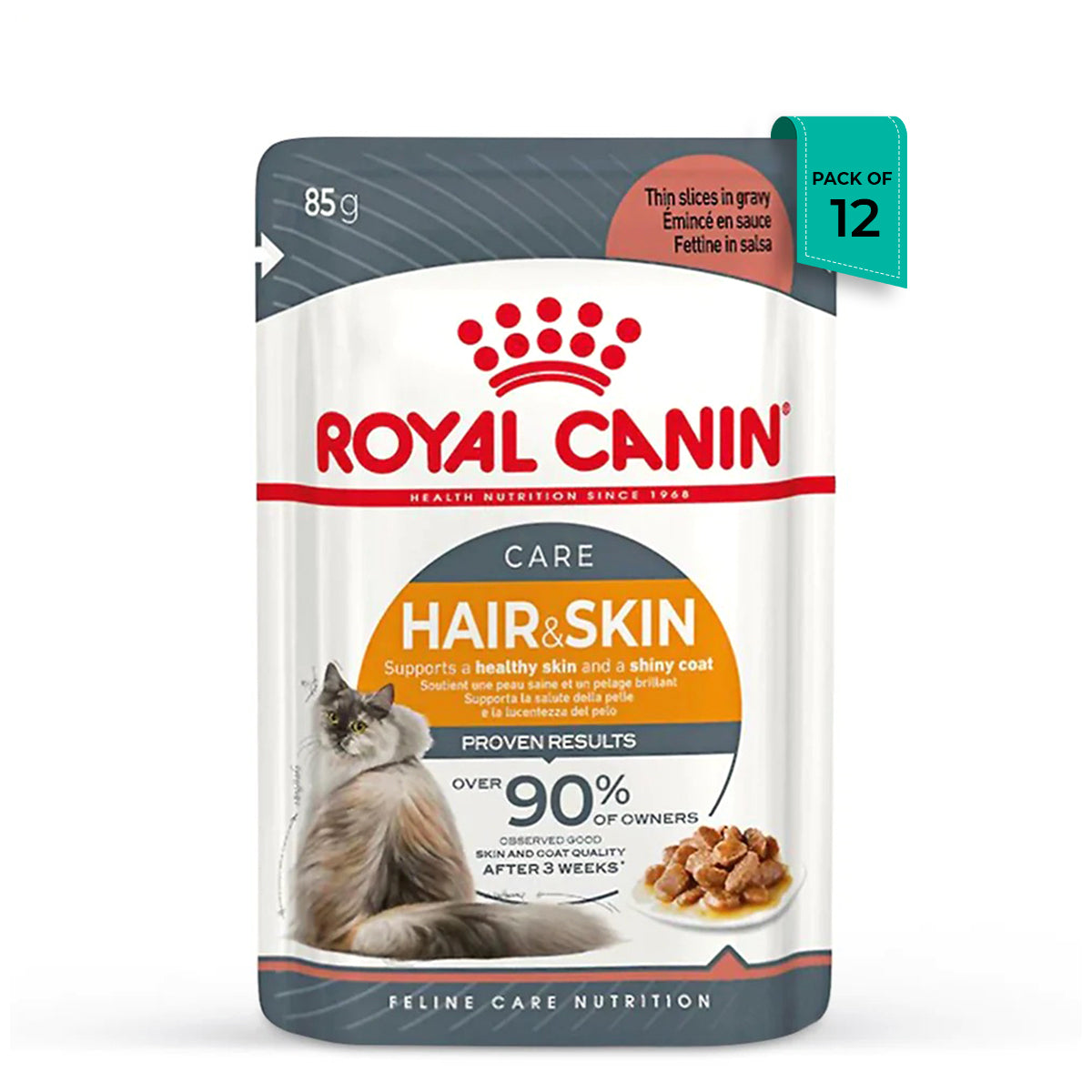 Royal Canin Hair & Skin Wet Cat Food - All Breed Adult - 85g