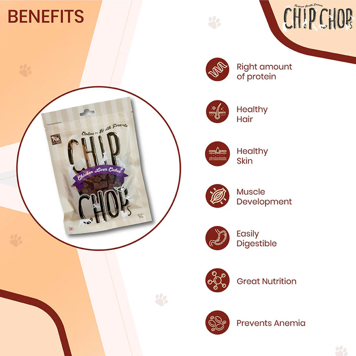 Chip Chops Chicken Liver Cubes Dog Meaty Treat - 70g