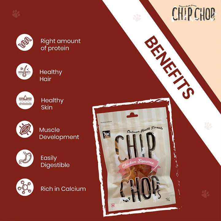 Chip Chops Chicken Squares Dog Meaty Treat - 70g