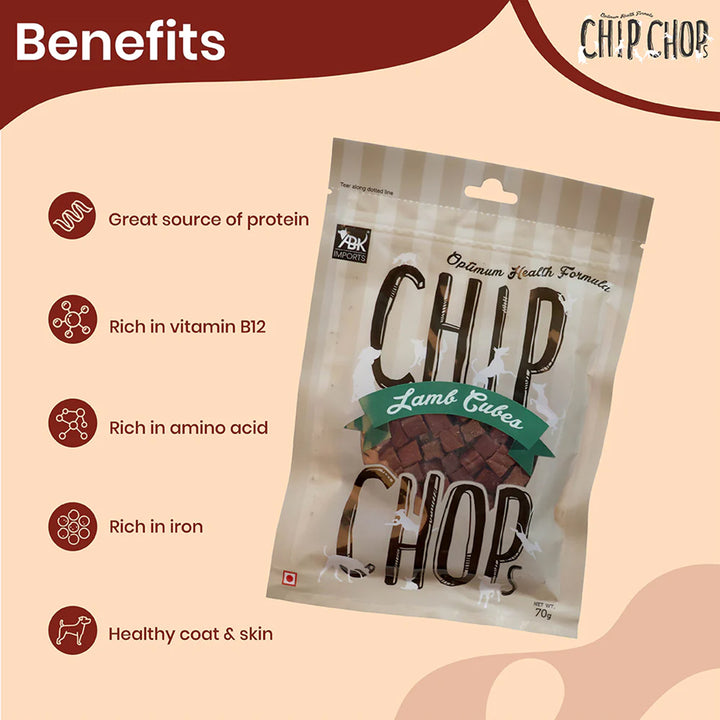 Chip Chops Lamb Cubes Dog Meaty Treat - 70g