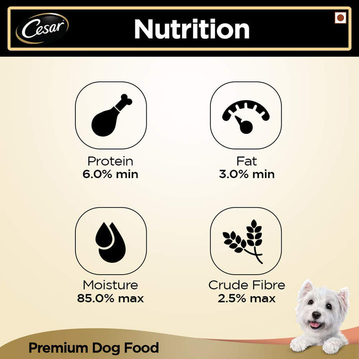 Cesar Salmon & Potato Flavour Wet Dog Food - All Breed Adult - 100g