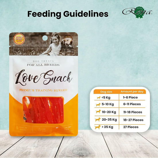 Rena Love Snack Chicken Jerky Stripes Dog Treat - 85g - Zigly