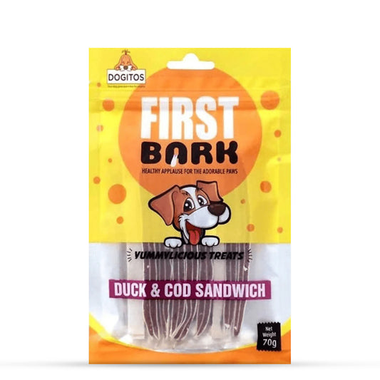 first-bark-duck-cod-sandwich-dog-treat-70g