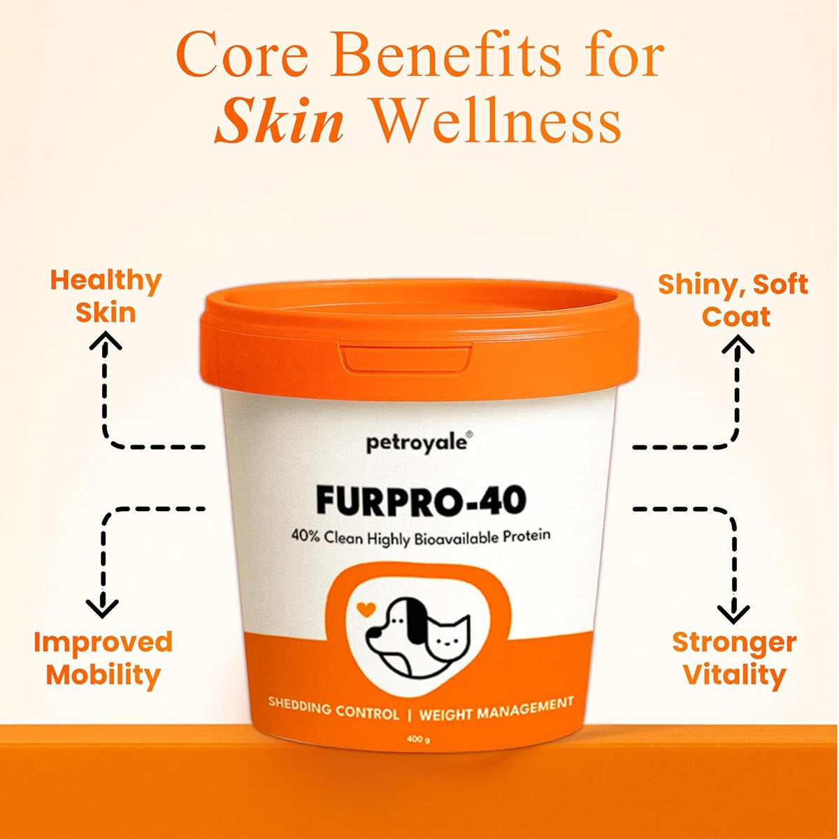 Neo Kumfurt Furpro 40 Protein Powder for Dogs and Cats - 400g