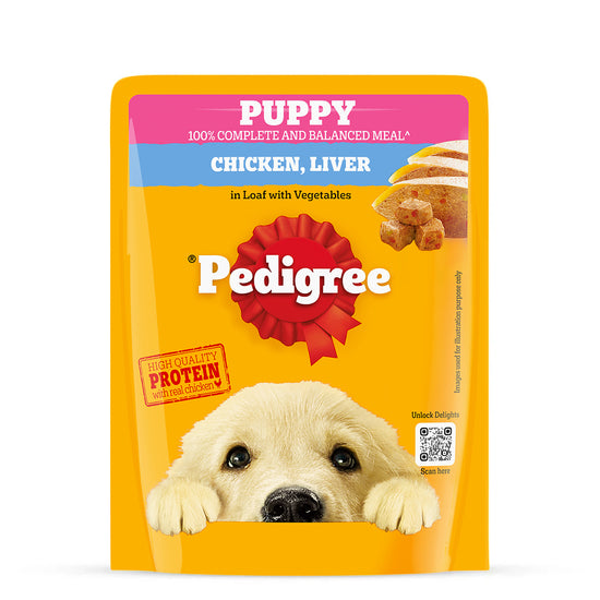 Pedigree Puppy Chicken Liver in Loaf with Vegetables - Wet Dog Food - All Breeds - 70g