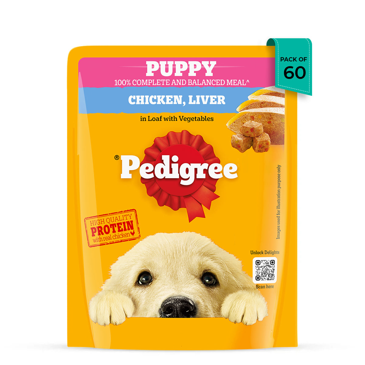 Pedigree Puppy Chicken Liver in Loaf with Vegetables - Wet Dog Food - All Breeds - 70g