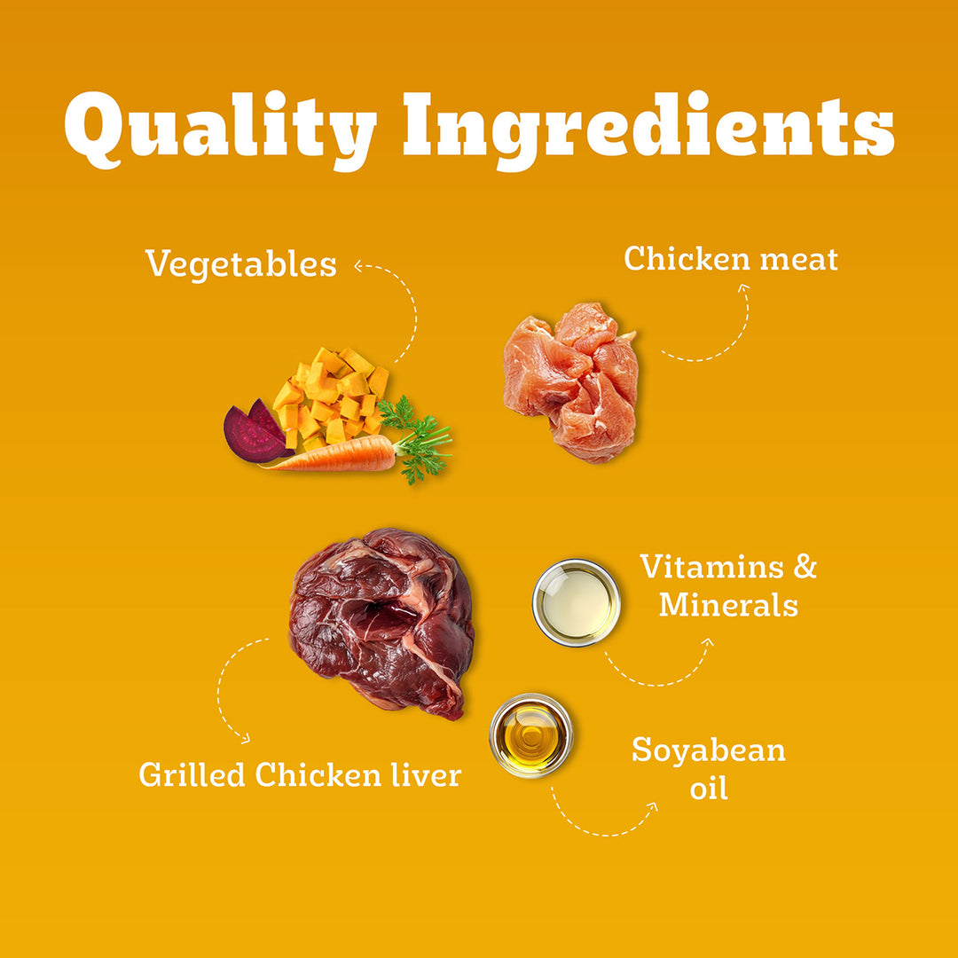 Pedigree Adult Chicken Grilled Liver in Loaf with Vegetables - Wet Dog Food - All Breeds - 70g