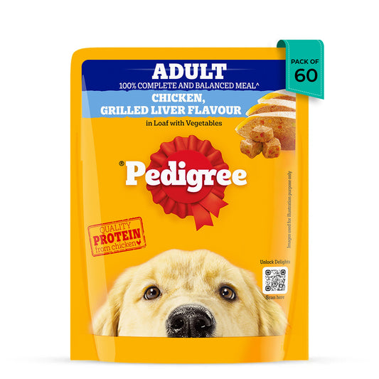 Pedigree Adult Chicken Grilled Liver in Loaf with Vegetables - Wet Dog Food - All Breeds - 70g