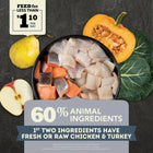 Zigly pet food bowl with fresh fish and vegetables, 60% animal ingredients, healthy meal
